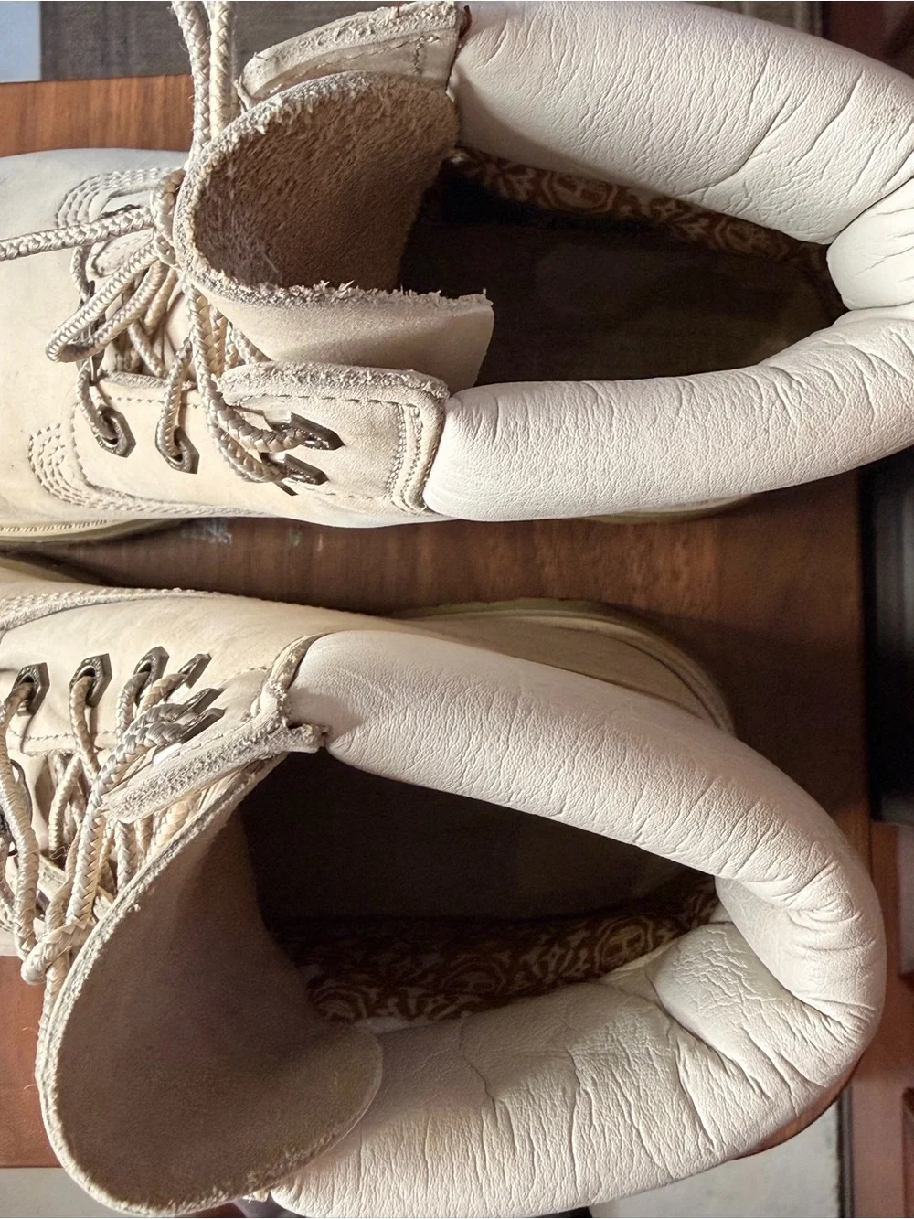Timberland Men's Light Beige Lace-Up Leather Boots